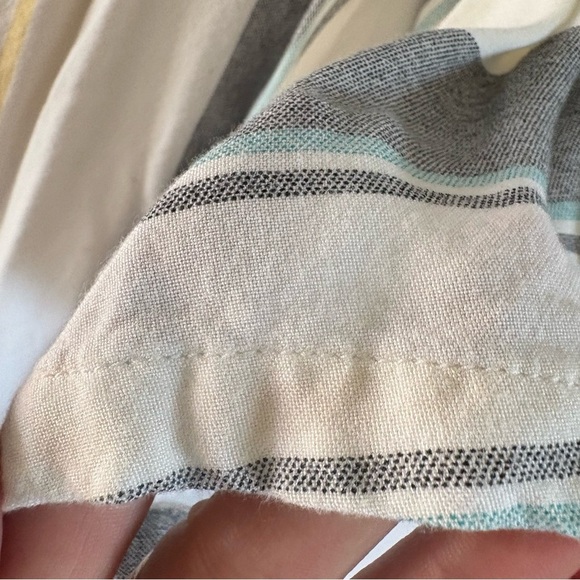 Style Envy Cropped Colorful Striped Button-Down Tie Front Blouse Single Stitch S - Picture 16 of 16